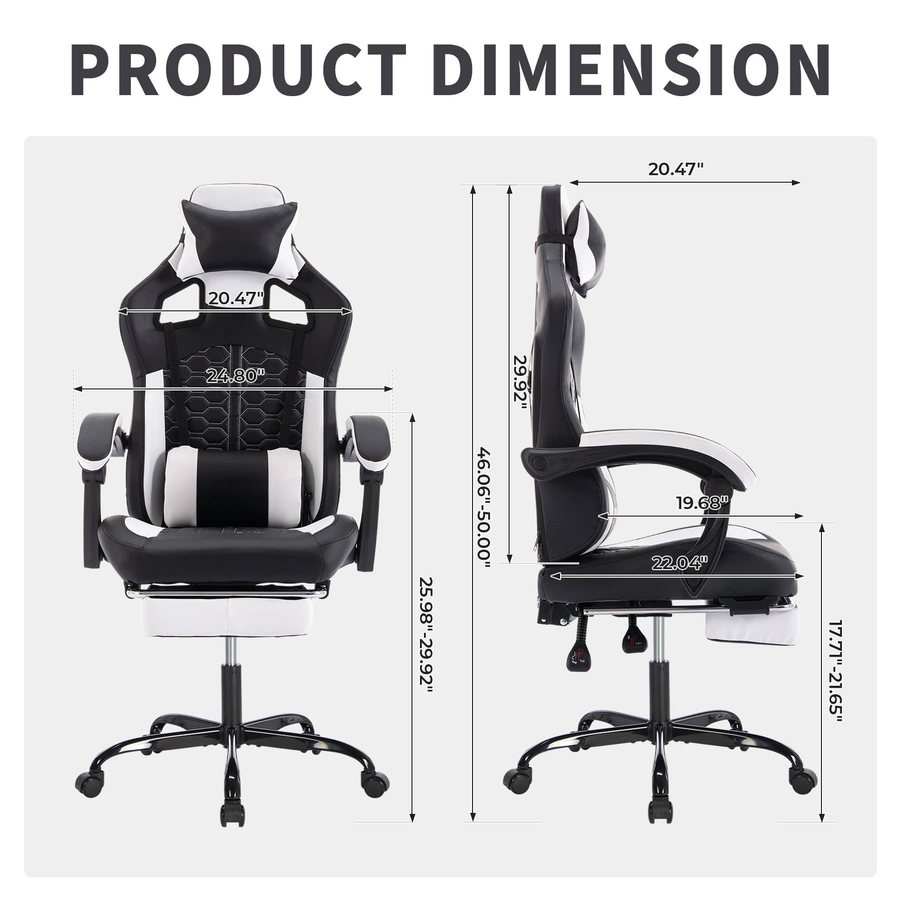 39F Inc. - Wholesale Chair - 300LBS Gaming Chair w/Massage (Black/Grey)5