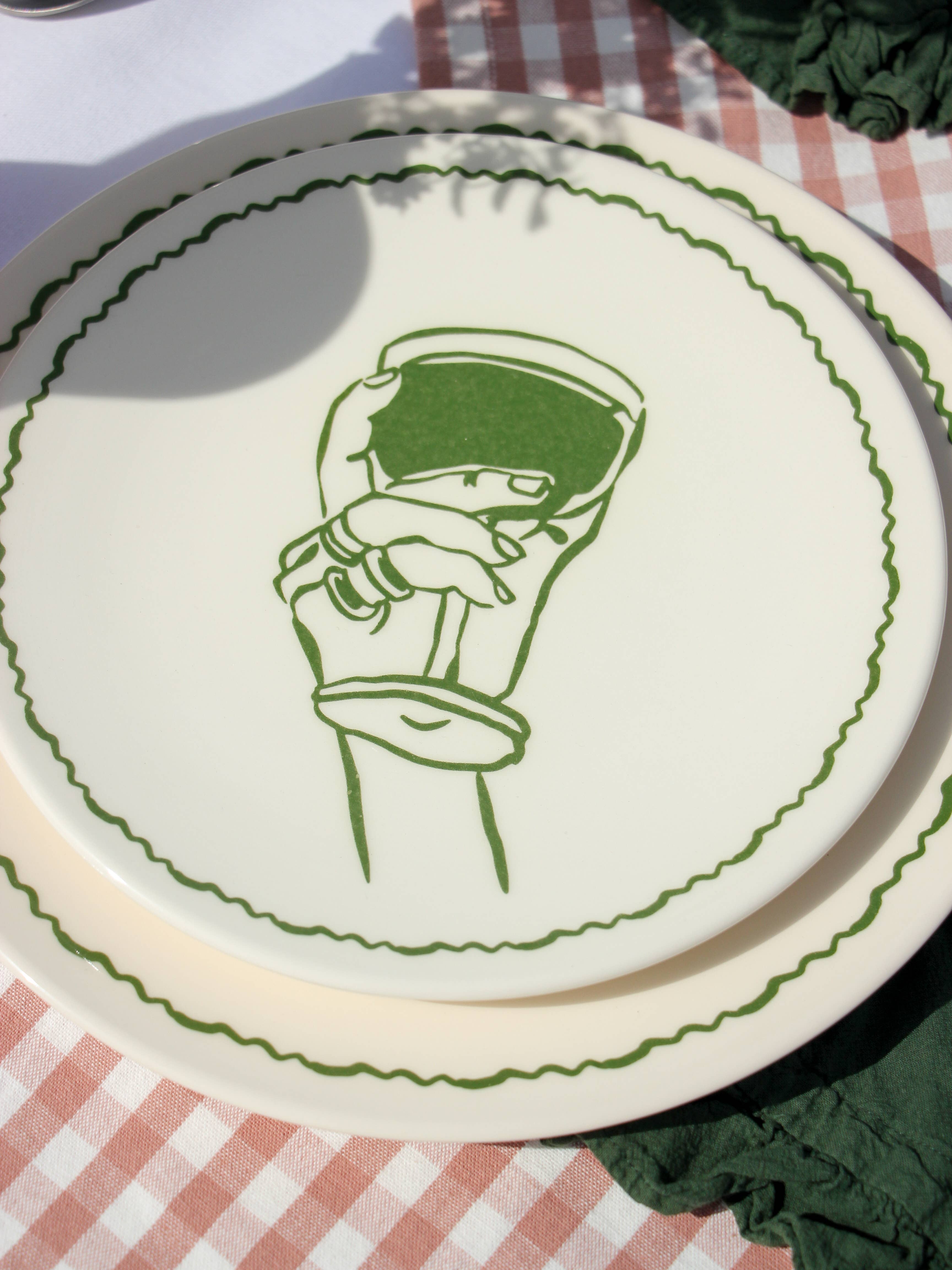 Pó de Barro - Vente Assiette - Assiette à Dessert Verte Ambiance Vacances3