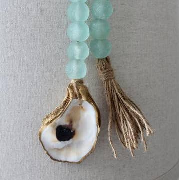 The Gilded Shell - Wholesale Decorative Tassel/Wall Drop - The Coastline - Sea Glass