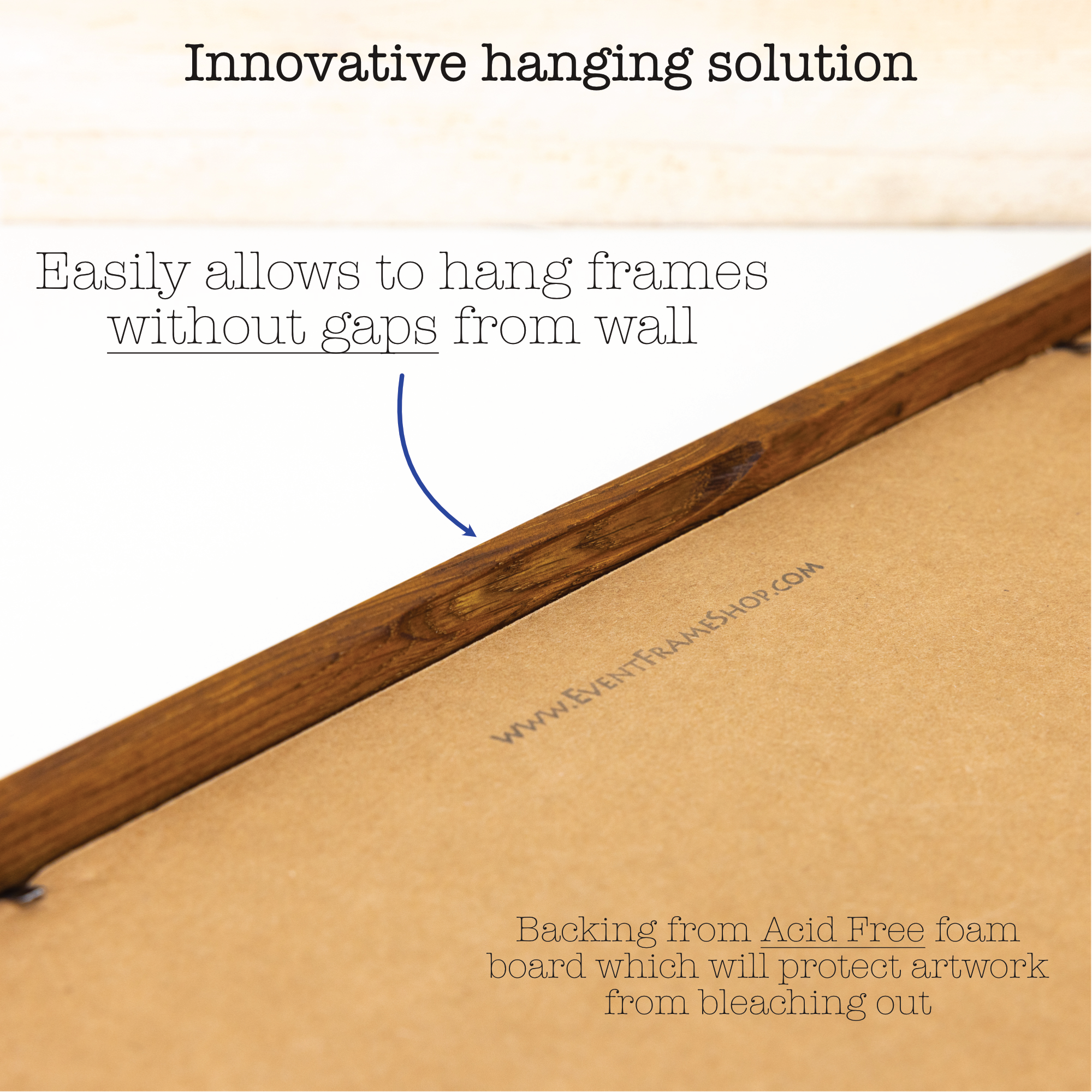 SIA EventFrame - Wholesale Picture Frame - Super Thin Edge Oak Hardwood Picture Frame, Matted Frame8