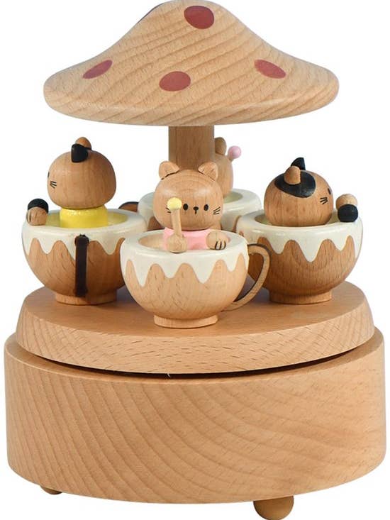 Bébli - Boîte à musique - Boîte à musique en bois Paradis des chats pour la vente par Green Life