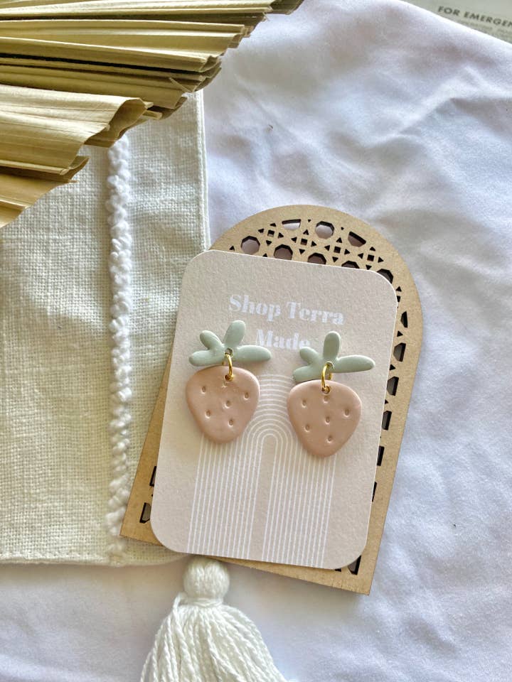 strawberry earrings for wholesale by Terra Made