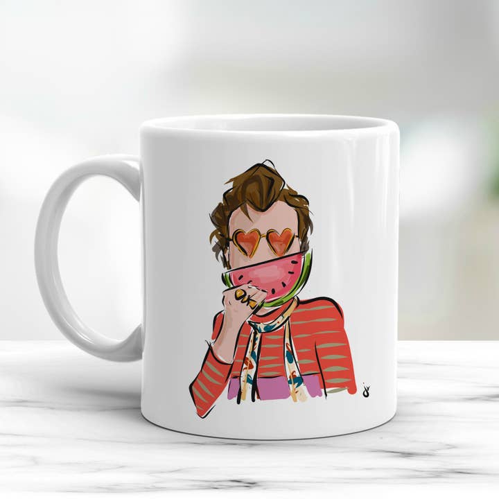 Harry Styles Watermelon Sugar Coffee Mug for wholesale by Jennifer Vallez