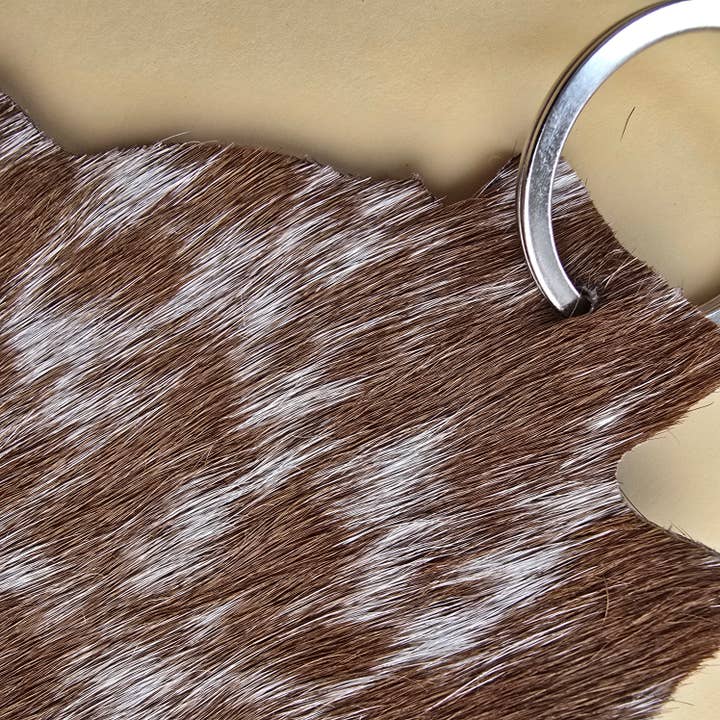 Ranchers Closet - Wholesale Keychain – Unisex - 10pc Hair-On Cowhide Keychain – Hide Shape5