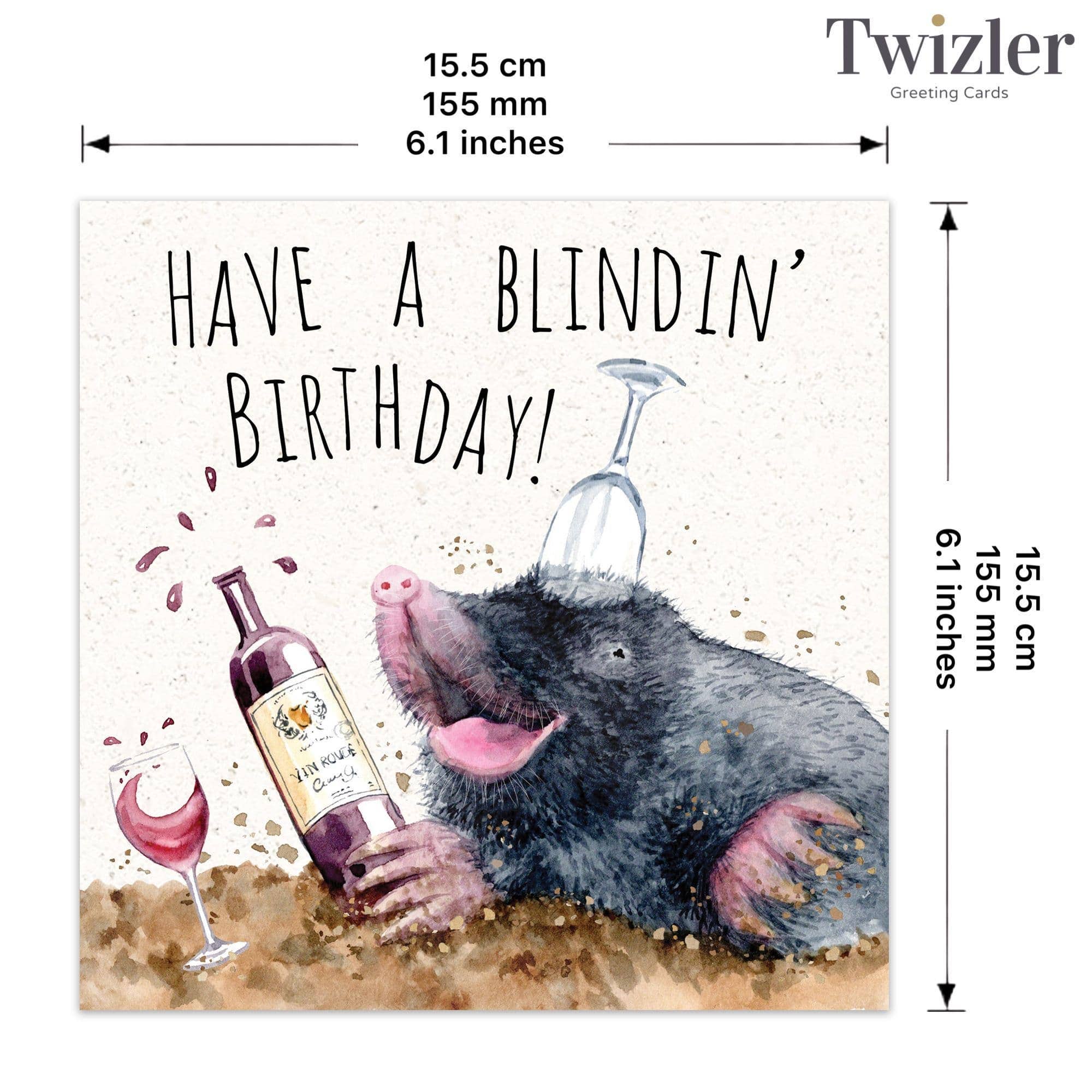 Twizler Ltd – wholesale Birthday card – Funny Card Mole Blindin' Birthday2