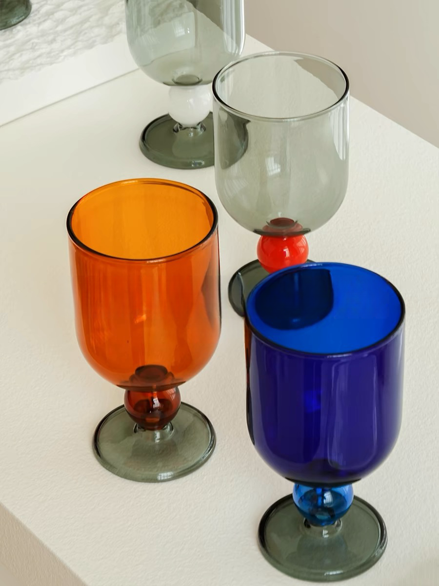 INSPECIAL HOME – Copo de vinho por atacado – Copos de vinho coloridos de gumballs soprados à mão10