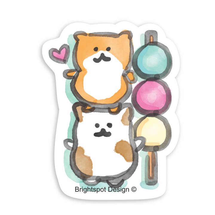 Hamster Mochi Sticker for wholesale by Brightspot Design