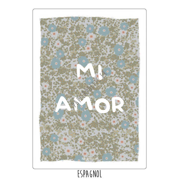 Papier Poetic - Venta al por mayor Tarjetas de amor - Tarjeta «MY LOVE» estilo liberty (varios idiomas)2