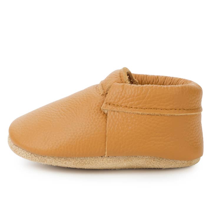 BirdRock Baby - Wholesale Moccasins - Kids - Fringeless Baby Moccasins - Leather Baby Shoes (Gingersnap)