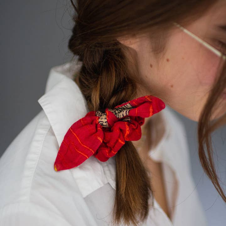Asha Project - Wholesale Scrunchie - Women's - Saree Mini Scrunchie with Bow0