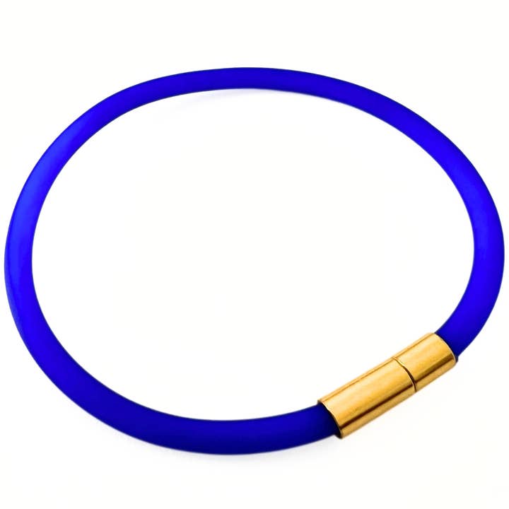 Pulseira Tami Impermeável de Cordão de Borracha Soft-Touch com Agulha de Dourado/Fecho Pino - Pervinca por atacado de Unklaspe