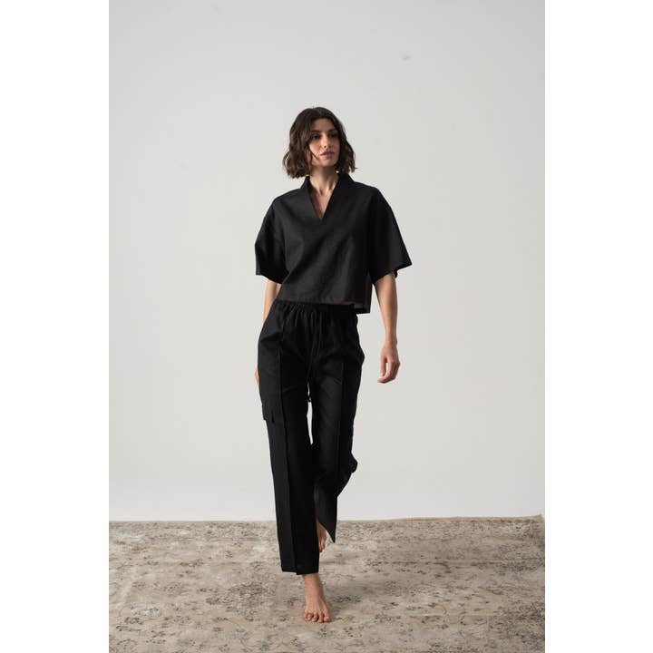 Matheo Pant Schwarz für den Großhandel von LUXMII