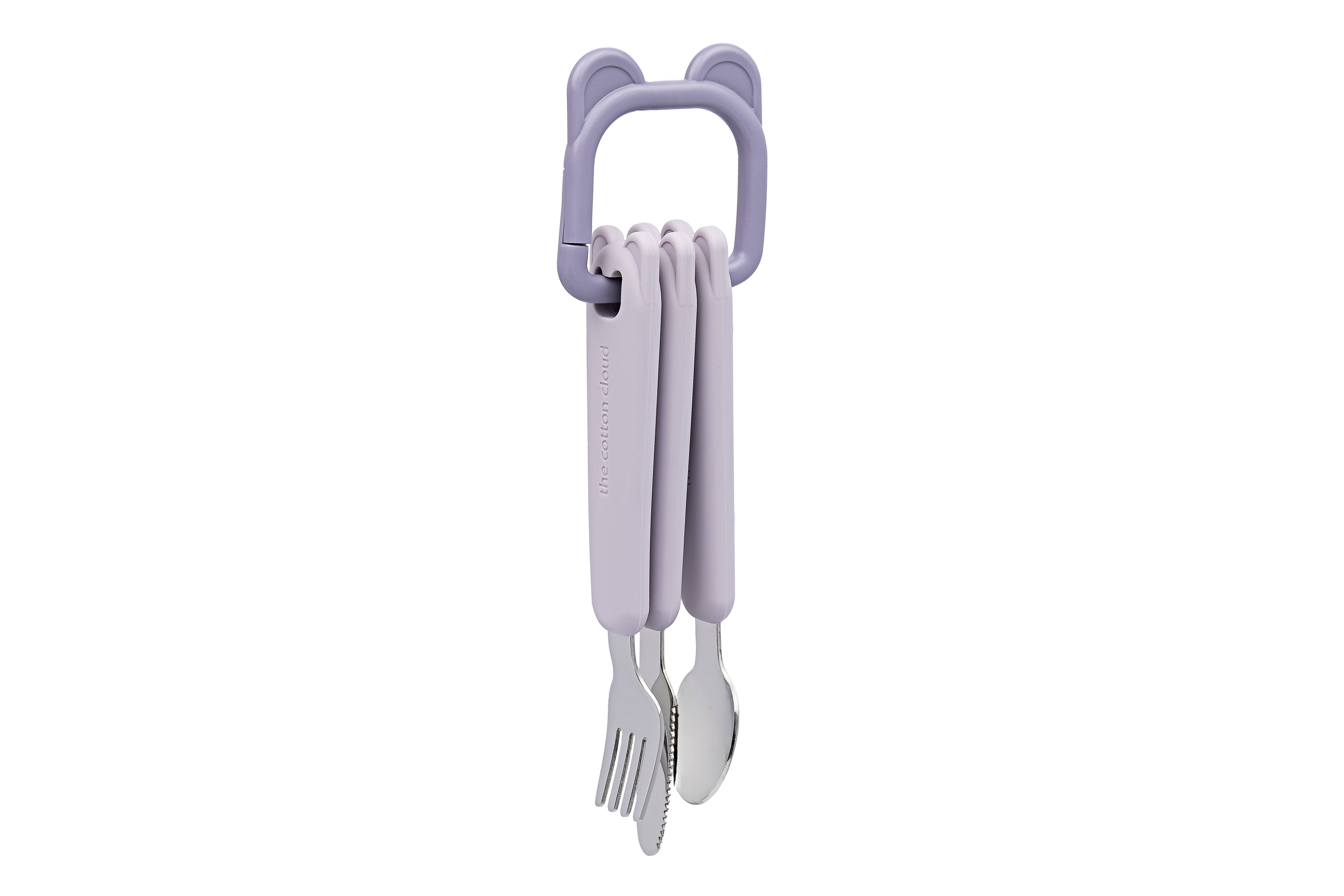 the cotton cloud - Wholesale Feeding Set - Baby - Kids Silicone and Steel Cutlery set with Loop3