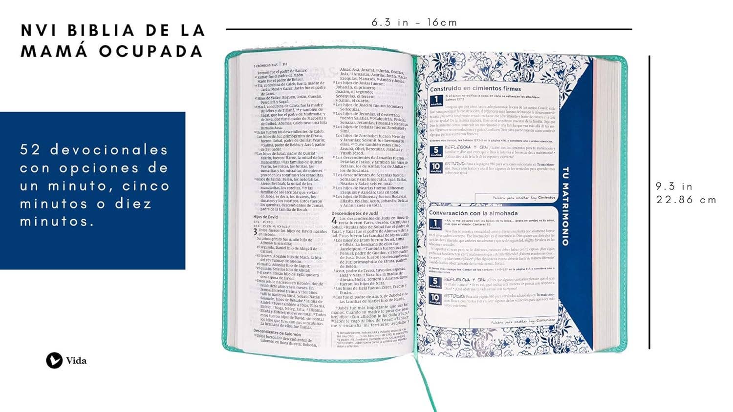 HarperCollins Christian Publishing - Wholesale Religion - NVI, Biblia de la Mamá Ocupada, Leathersoft, Turquesa3