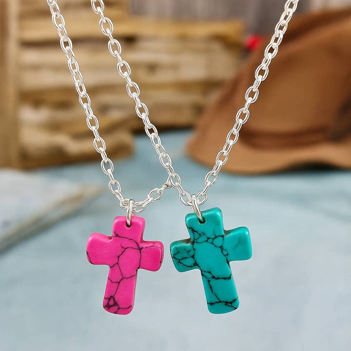 The Bling Barn - Wholesale Pendant/Charm Necklace - A Summertime Cross Dainty Necklace1