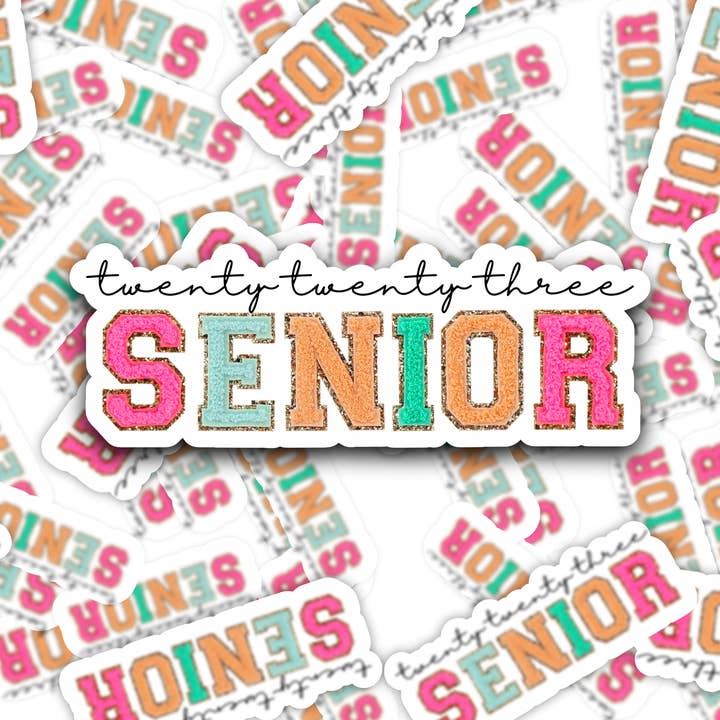 Senior 2023 Varsity Chenille Sticker for wholesale by teachCOUTE
