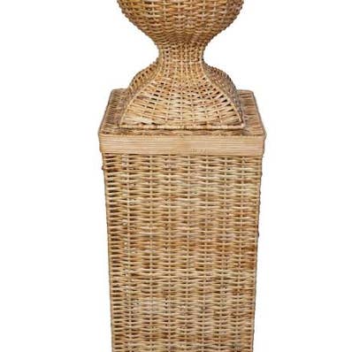 The Enchanted Home - Wholesale Urn - Square Wicker Urn and Pedestal