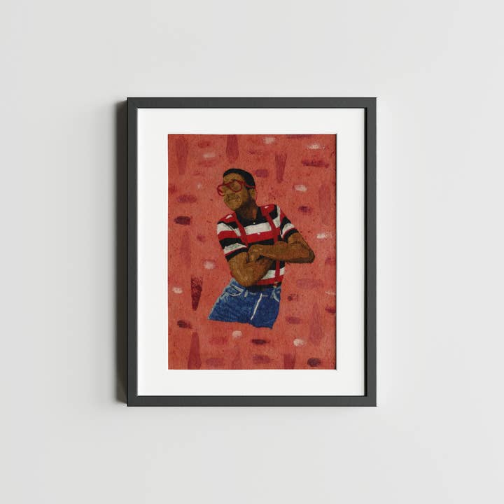 Bantu Knot Embroidery - Wholesale Art Print - Steve Urkel Black Nerd 90s Inspired Art Prints