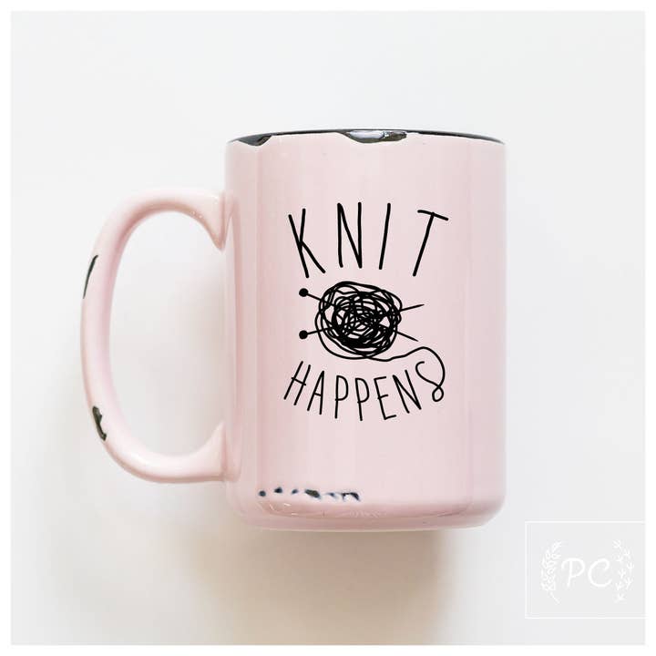 Prairie Chick Prints - Wholesale Coffee Mug - knit happens | ceramic mug