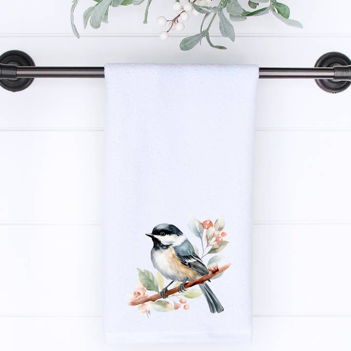 Fernville Creations - Wholesale Hand Towel - Chickadee Hand Towel, Luxury Bath Decor, Sophisticated Decor3