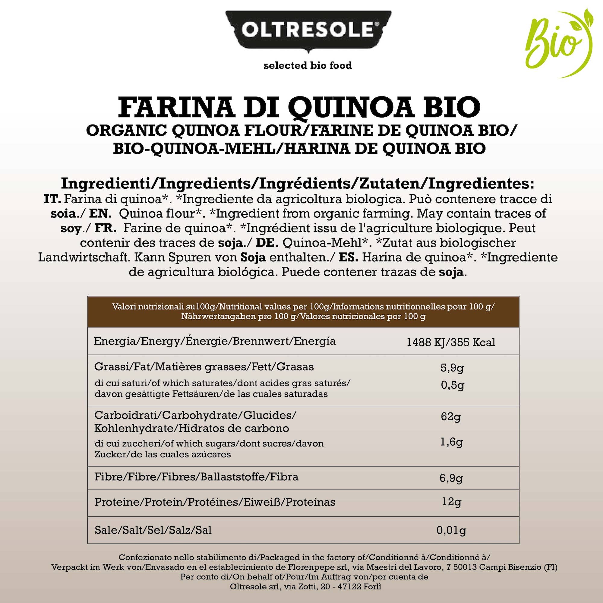 Oltresole - Wholesale Gluten-free flour - ORGANIC QUINOA FLOUR 1 Kg5