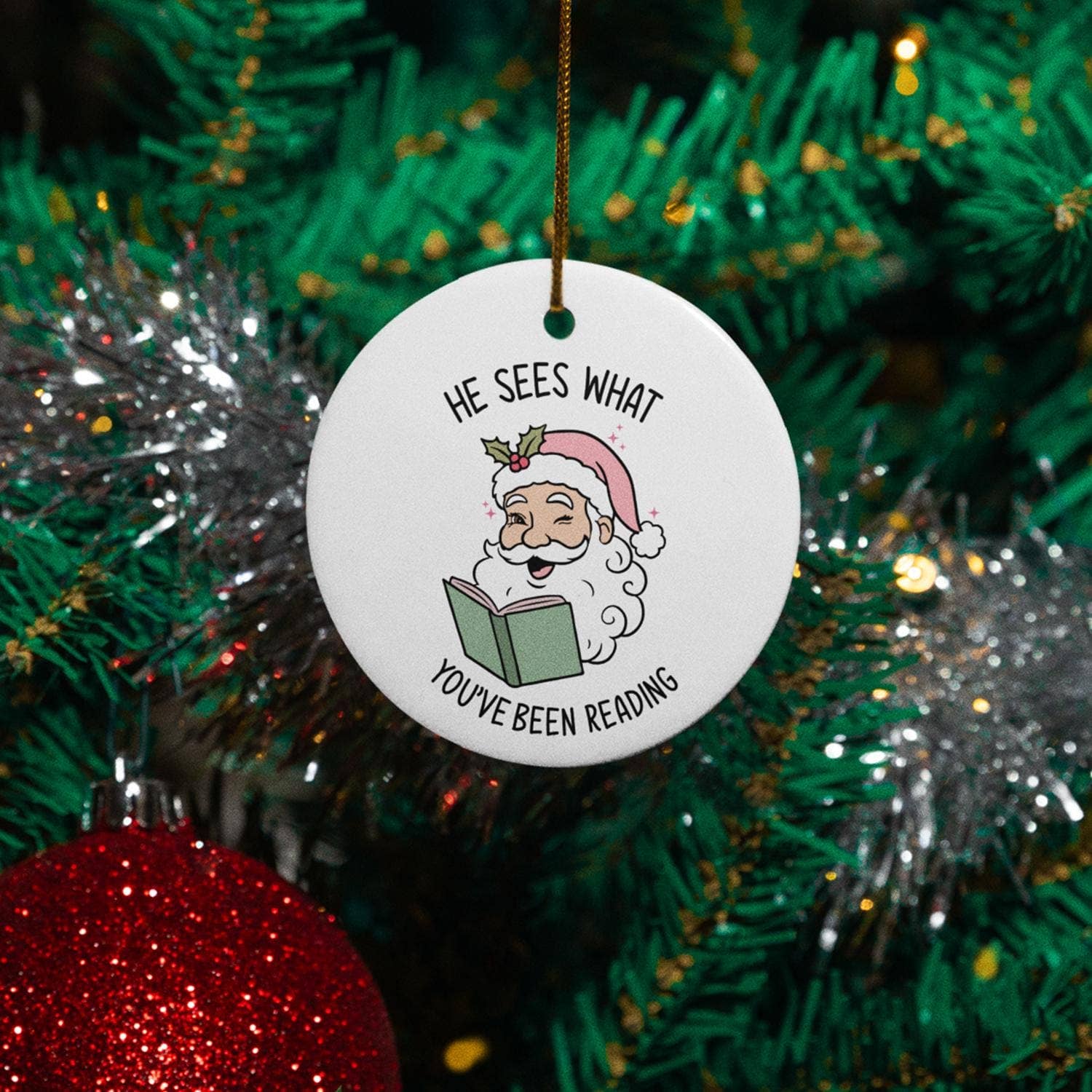 Embrova - Wholesale Ornament - He Sees Whay You Have Been Reading Ornament,Cute Funny Decor0