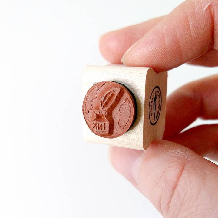 Peppercorn Paper - Wholesale Rubber/Decorative Stamp - Ink and Feather Mini Stamp 1