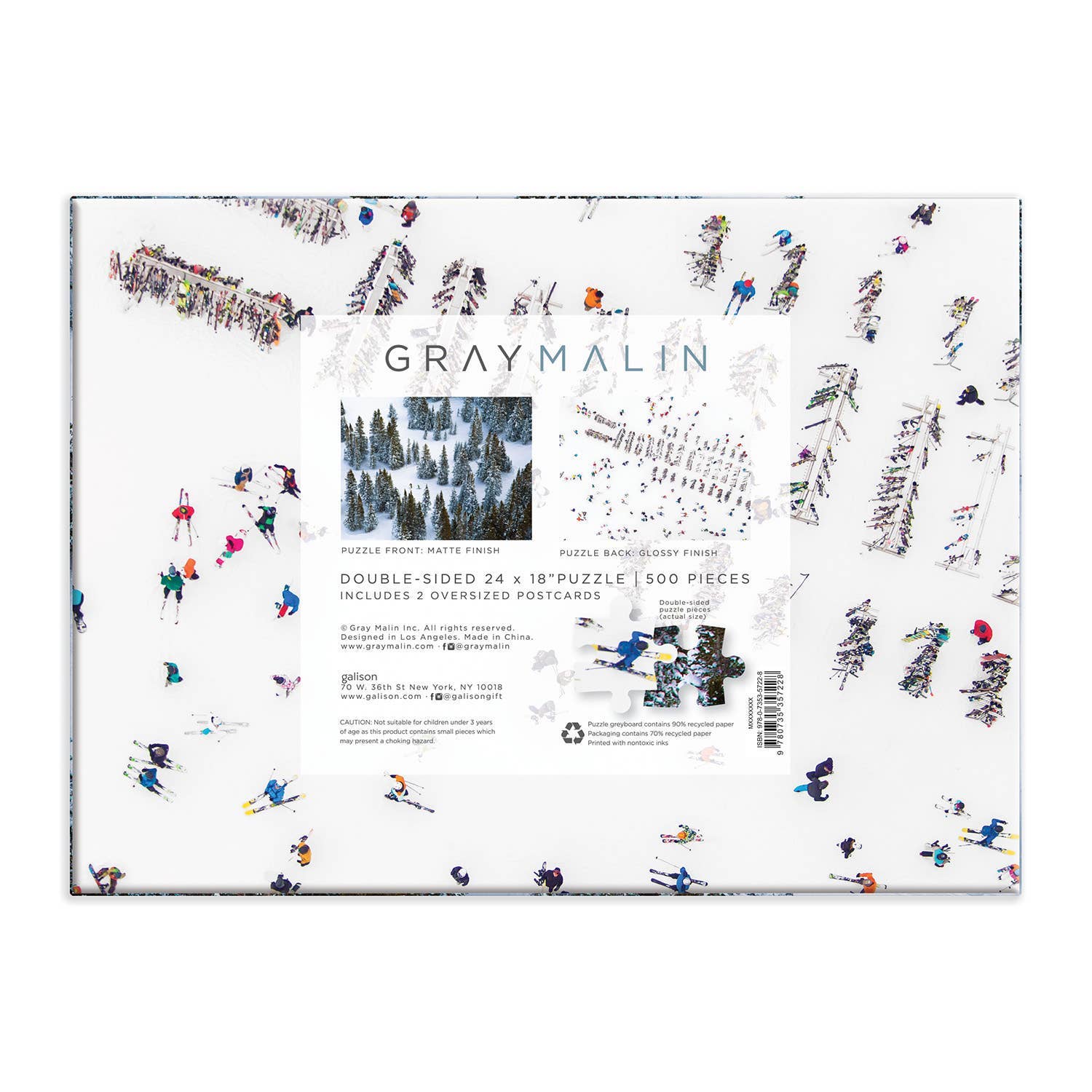 Chronicle Books - Wholesale Puzzle - Adult - Gray Malin The Snow Double-Sided 500 Piece Puzzle1