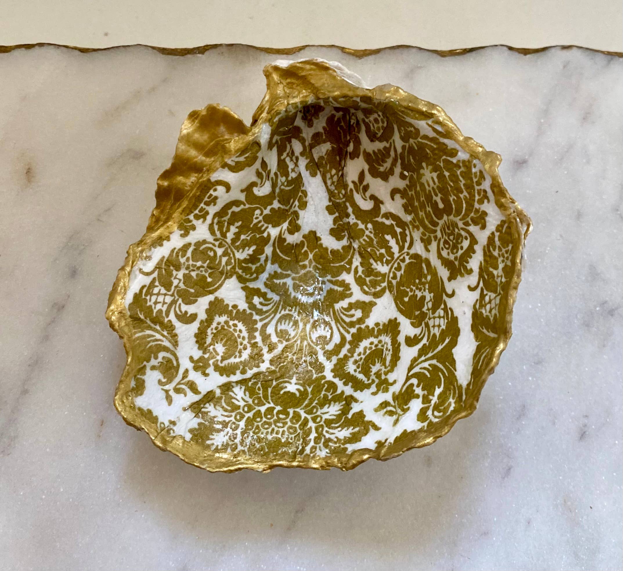 Del Mar Designs DC - Wholesale Jewelry Dish - Gold Filigree Oyster Shell Jewelry Dish3