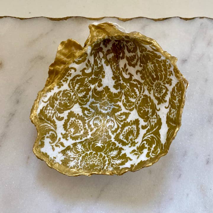 Del Mar Designs DC - Wholesale Jewelry Dish - Gold Filigree Oyster Shell Jewelry Dish3
