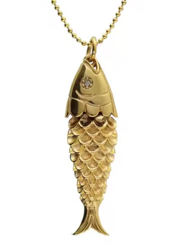 La Grande Prise - Collier Pendentif Poisson Porte-Bonheur pour la vente par HoopLa