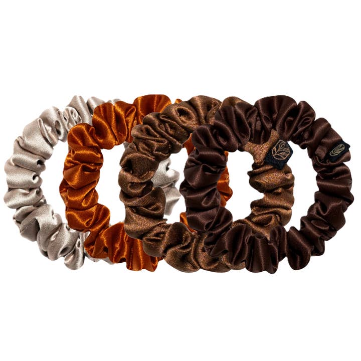 The Nude Edit Midi Silk Scrunchies (4 pc) for wholesale by Curlfriend Collective