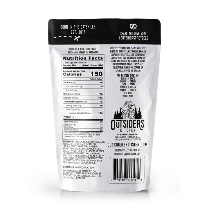 Outsiders Kitchen - Wholesale Pretzels - Sugar + Spice Pretzel Bites | Case of 241