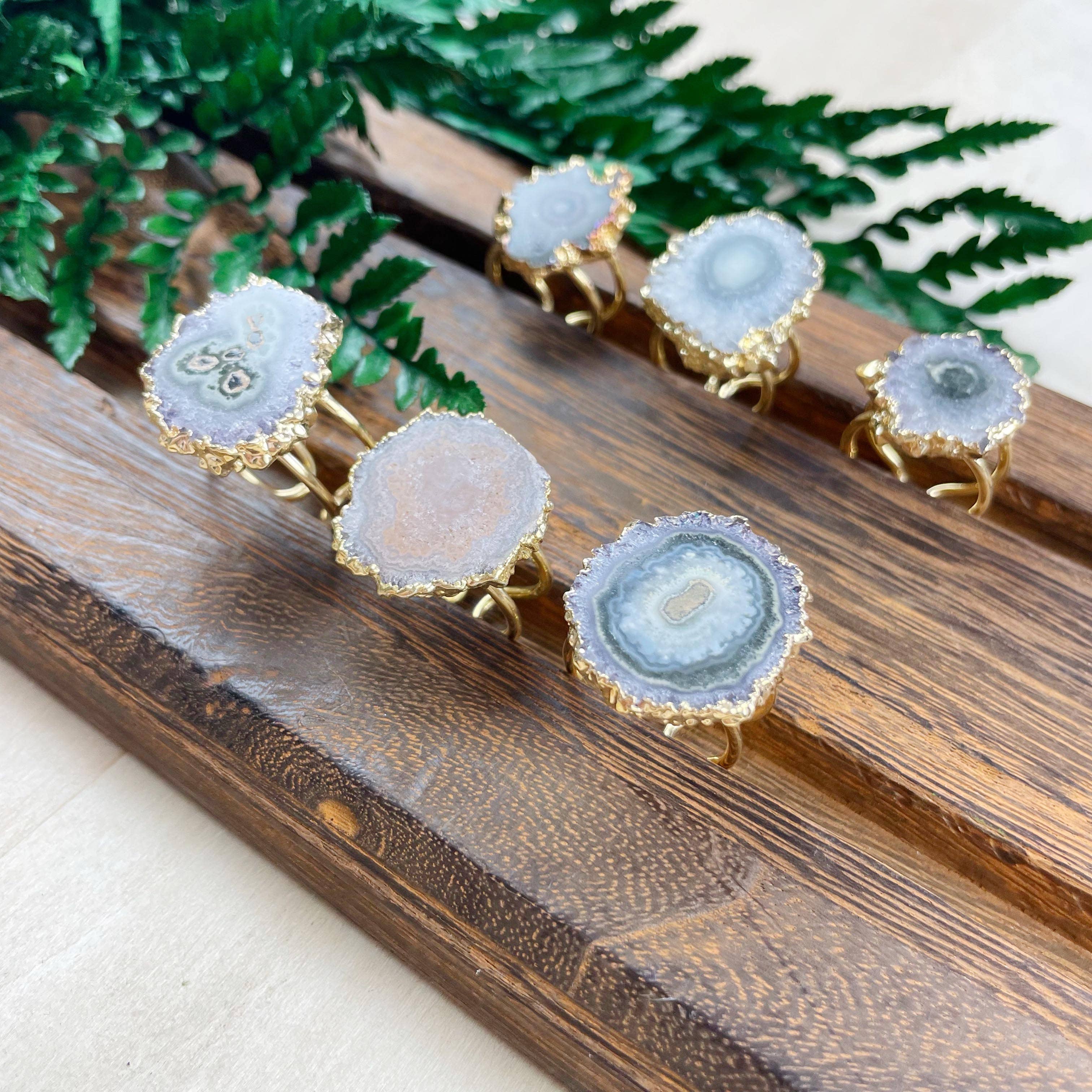 Ewelina Pas Jewelry - Vendita all'ingrosso Anelli cocktail/statement - Anello in oro con ametista stalattite14