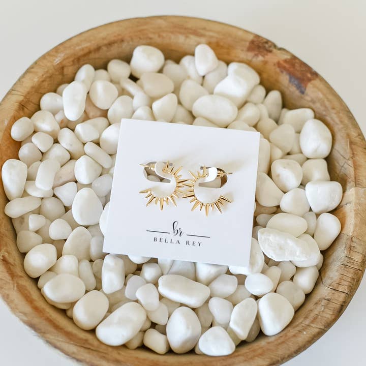 Bella Rey jewelry - Wholesale Stud/Post Earrings - Mikel 18k gold stud earrings-non tarnish-hypoallergenic1