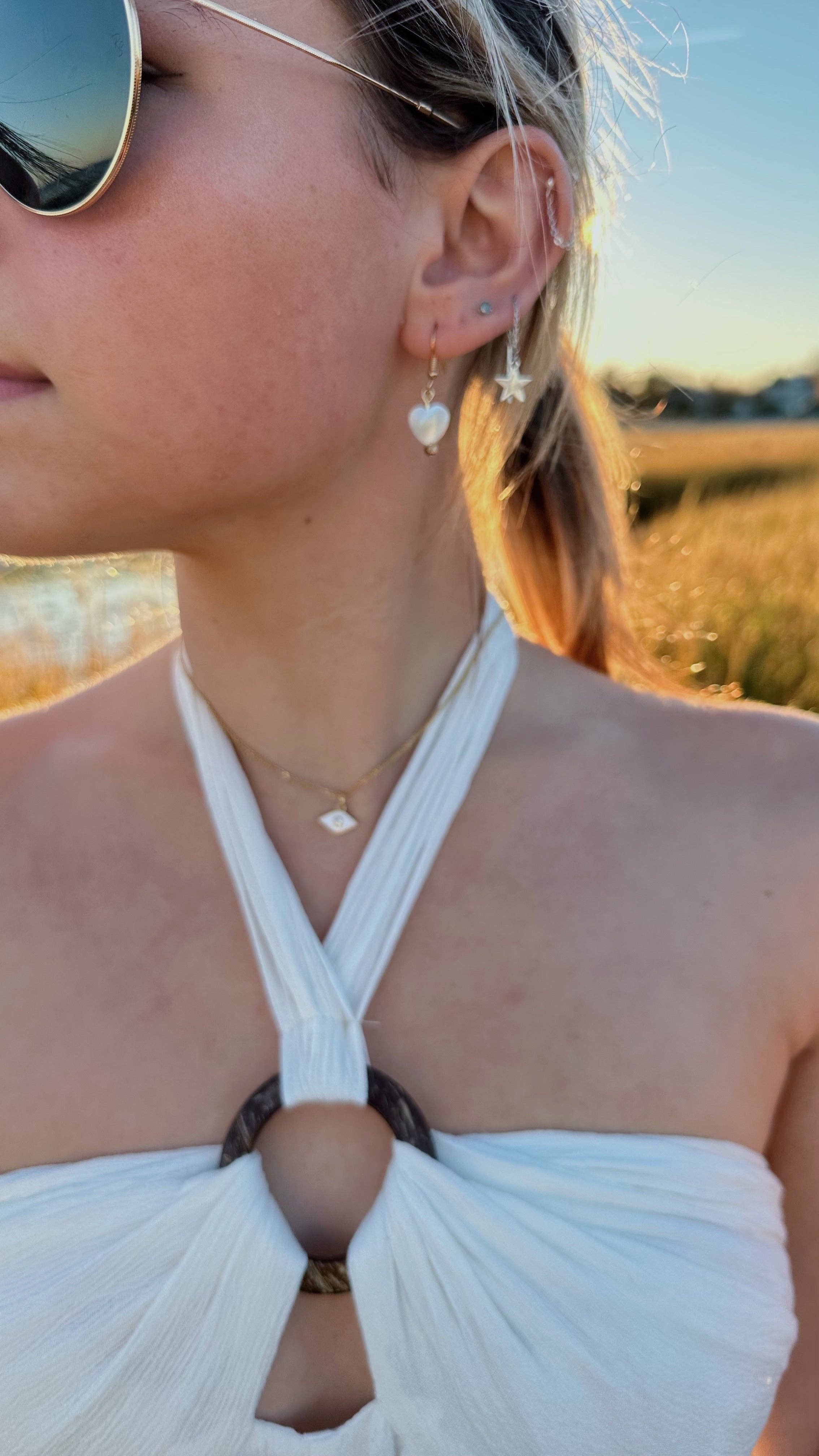 Salt & June - Wholesale Dangle Earrings - Shell Heart dangle earrings4