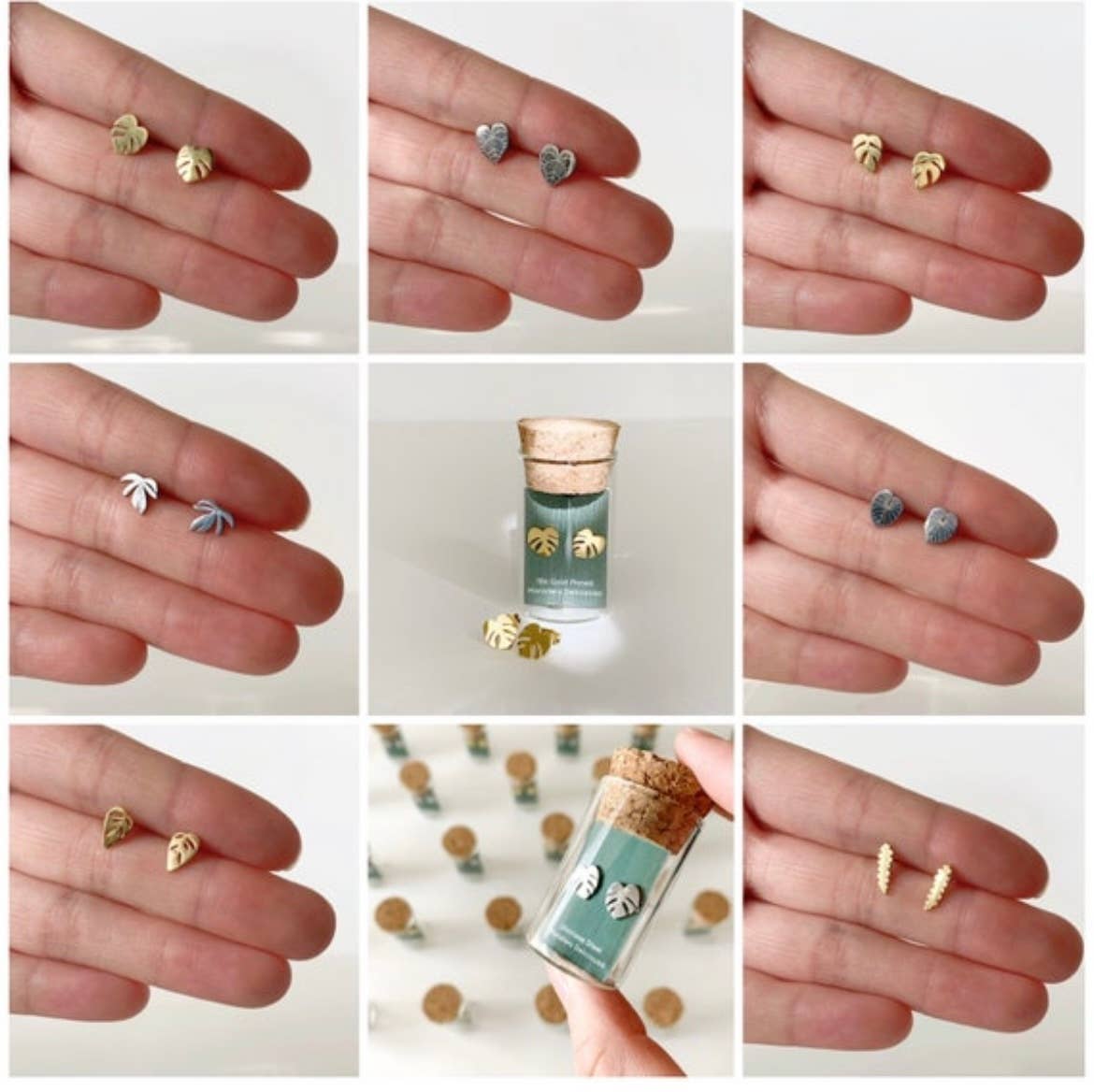 Dainty Little Tiny Things – Engroshandel Ørestikkere – Anthurium Clarinervium Plante Studs | Allergivenlig2