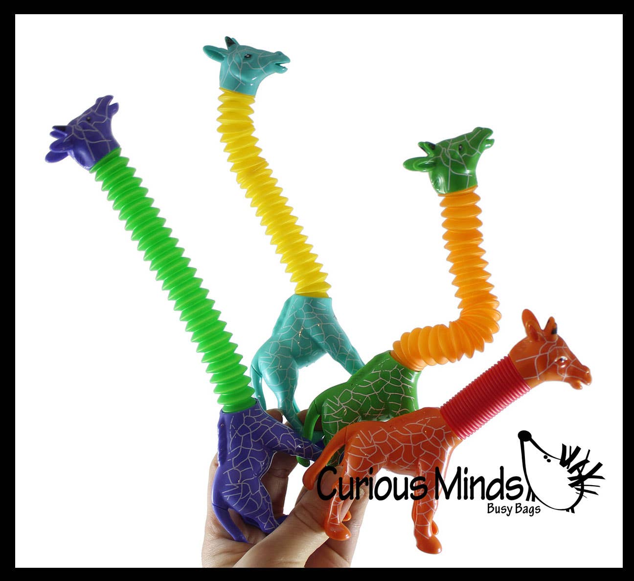 Curious Minds Toys - Wholesale Fidget Toy - Kids - 1 Cute Giraffe Neck Pull and Pop Snap Animal Expanding Flexi0