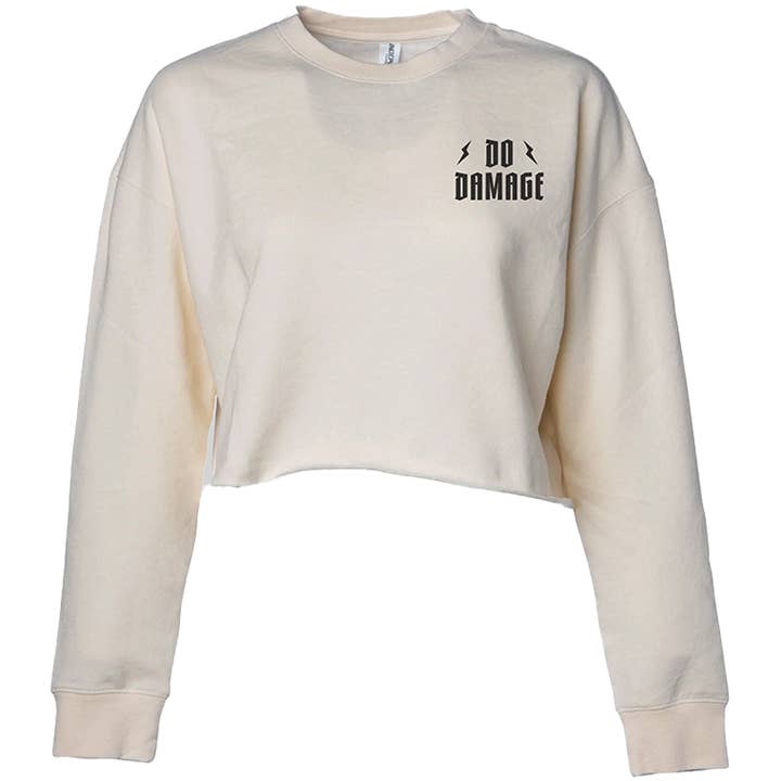 Do Damage Cropped Crewneck for wholesale by Bold & Broad