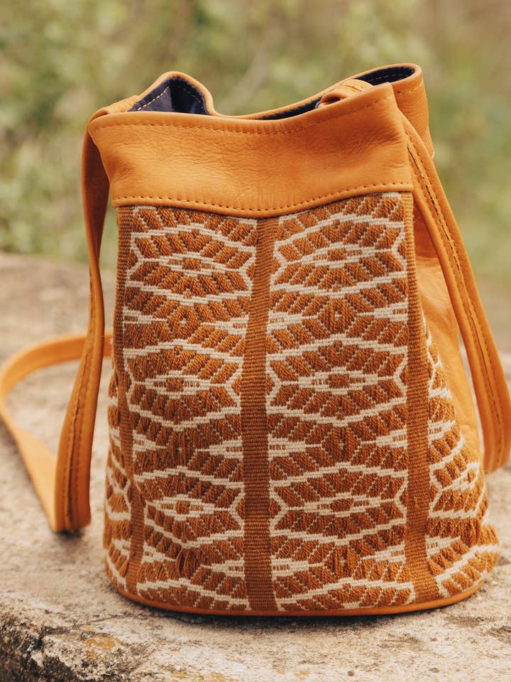 Woven Bucket Bag for wholesale by Awamaki