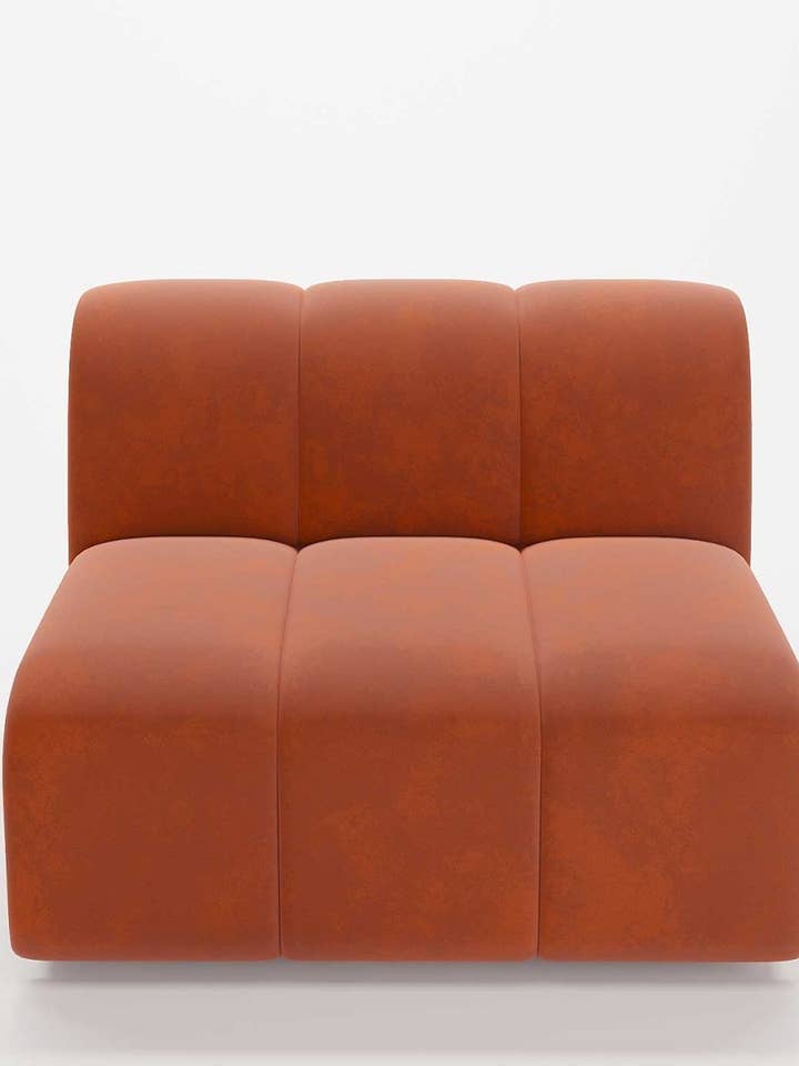 Modulares Sofa aus ockerfarbenem Samt Hélène für den Großhandel von Potiron