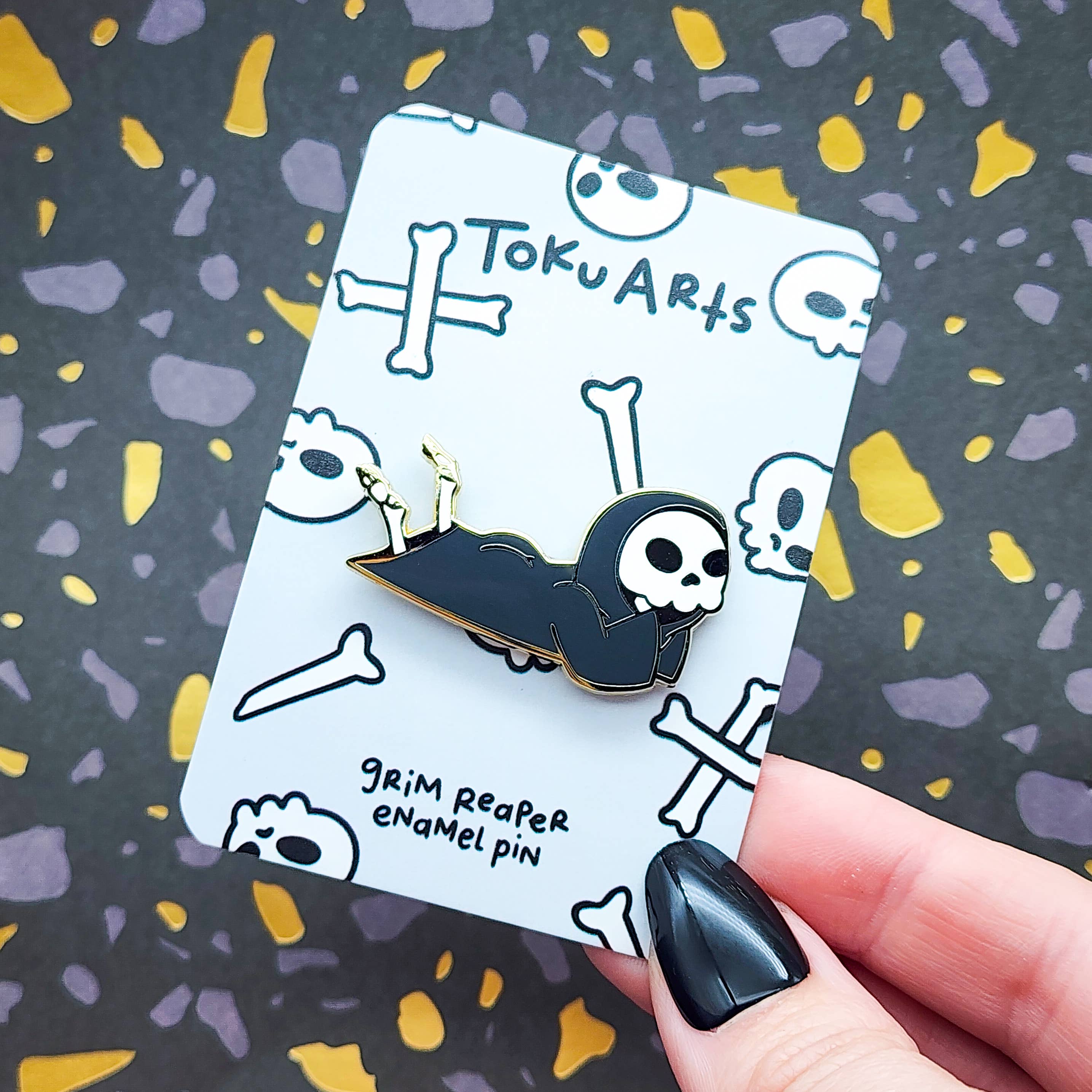 Toku Arts - Wholesale Lapel Pin/Button - Grim Reaper Booty Enamel Pin1