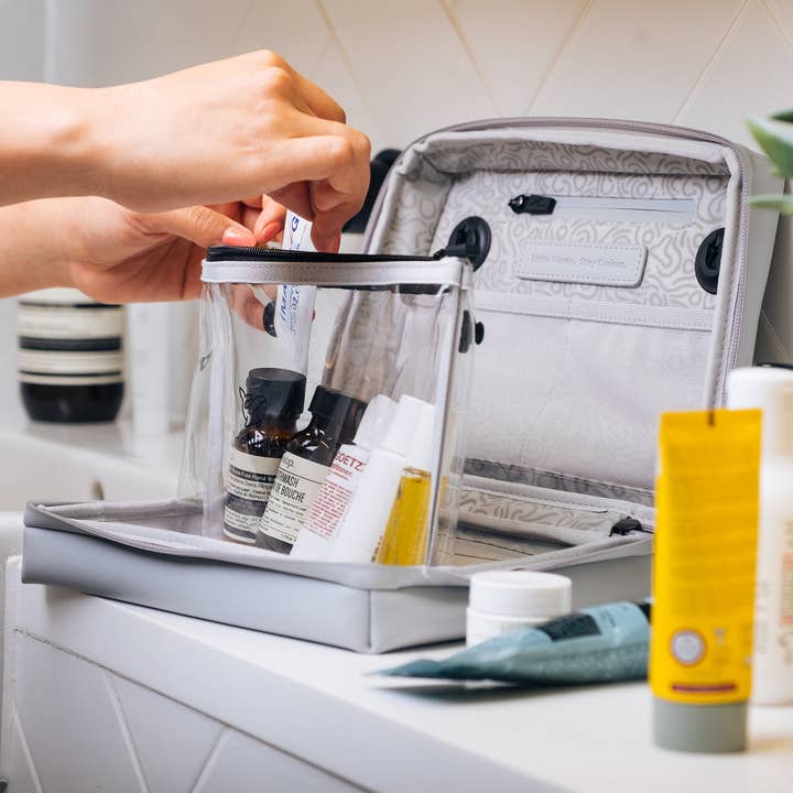 OneNine5 - Wholesale Toiletry Bag - Women's - Eco Travel Wash Bag, Moeraki Grey1