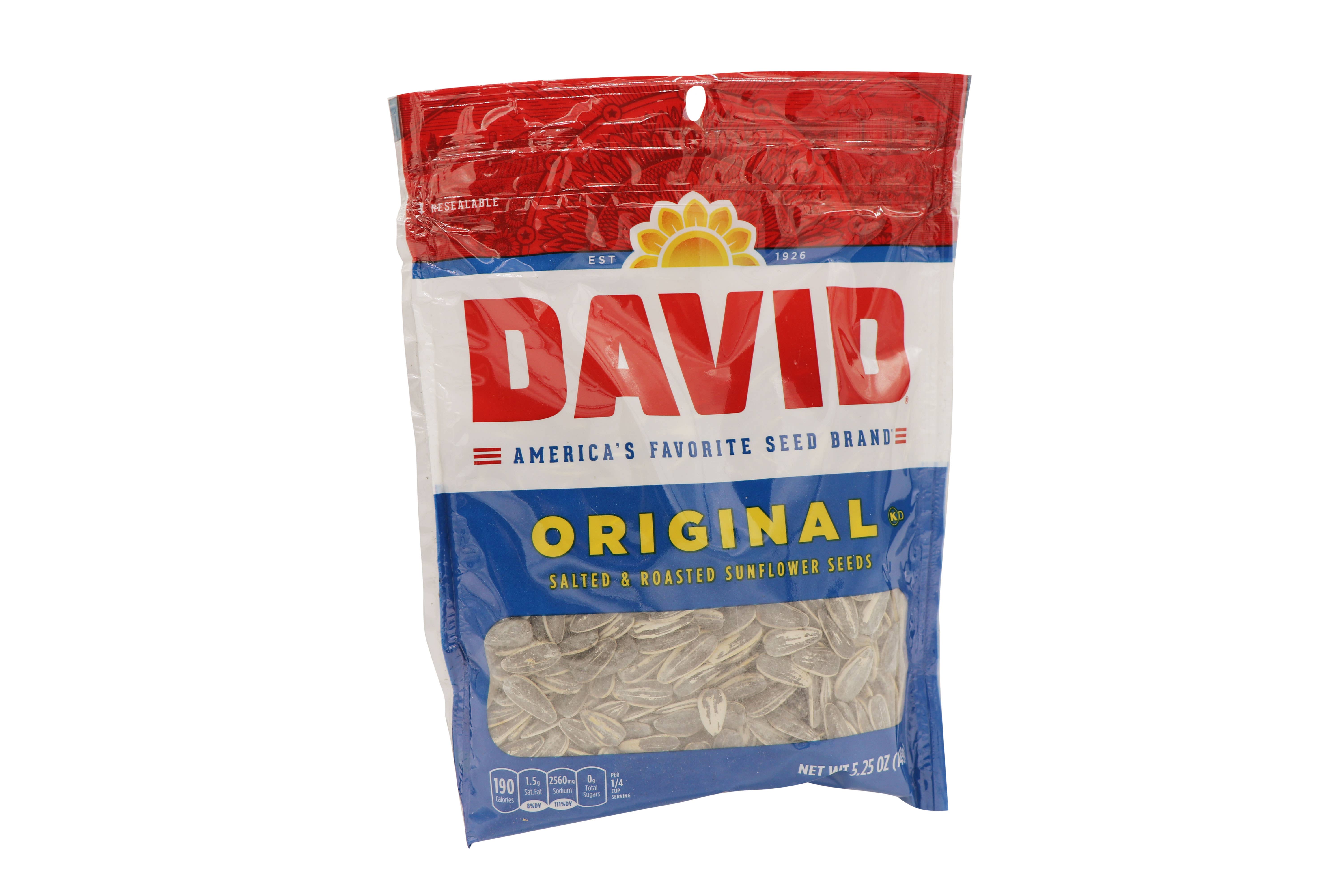 Grandpa Joe's Candy Shop - Wholesale Seeds/Kernels - David Sunflower Seeds, Original Flavor, 5.25oz, 12ct Case