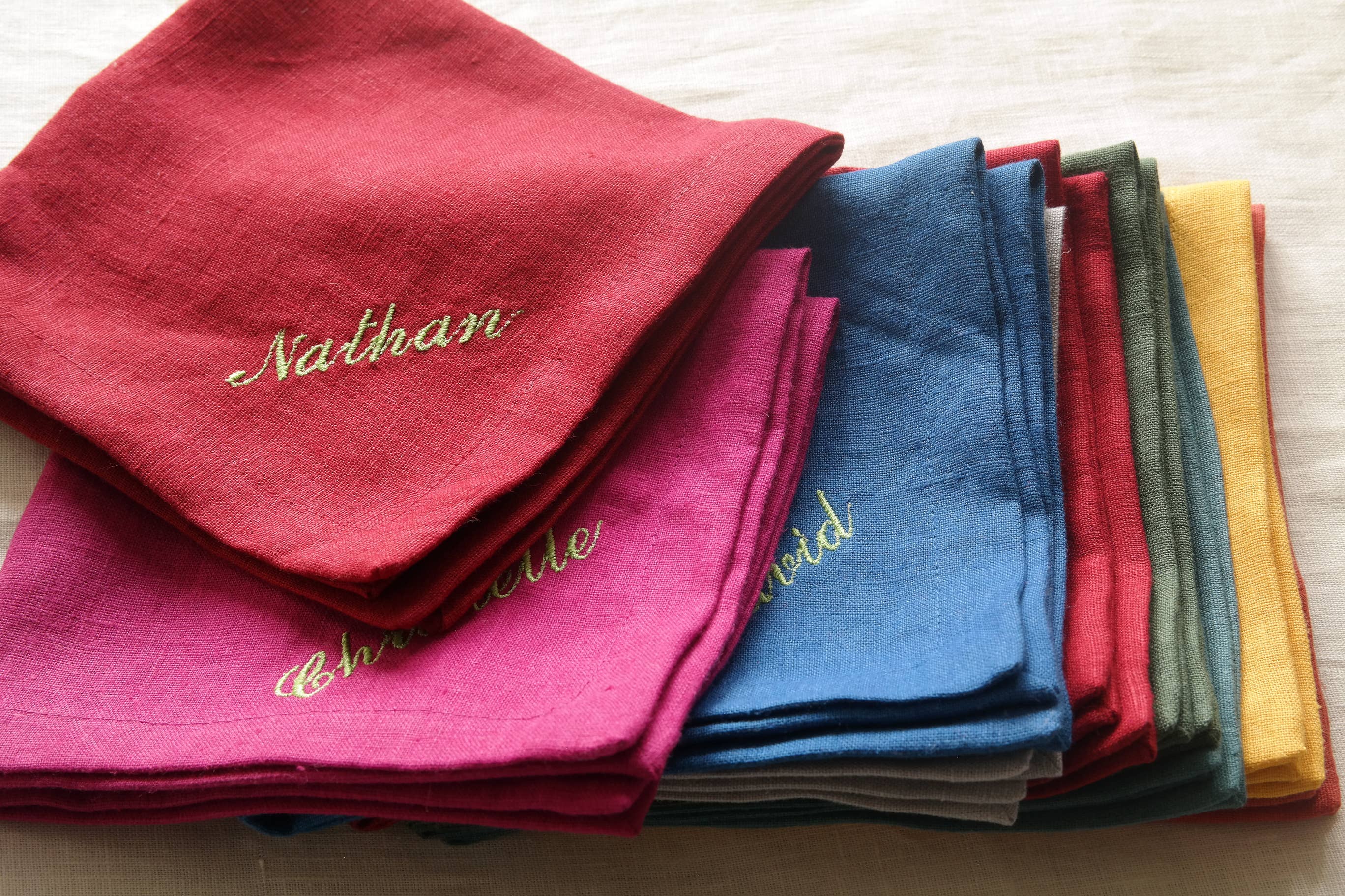 Liem Home – wholesale Dinner & cloth napkin – Linen napkins with Personalized Embroidery text or LOGO8