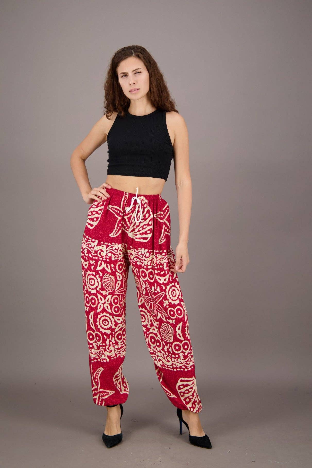 Colores surtidos Pantalones de resort con estampado de estrellas de mar y estrellas de mar THP-9172 de venta al por mayor en Faire12