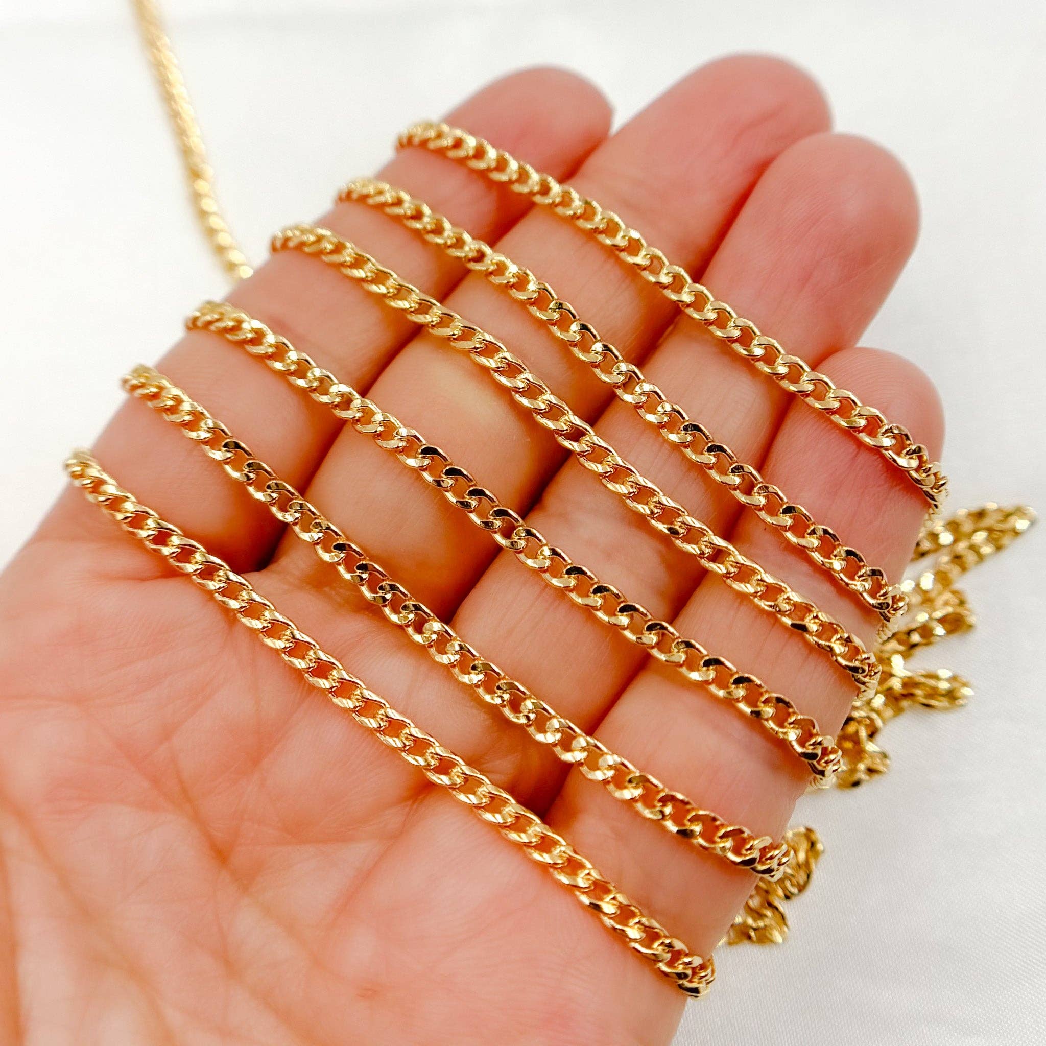 Tresor Jewelry Inc. - Wholesale Link & Chain Necklace - 64HRGF. 14k Gold Filled Flat Curb Link Chain0