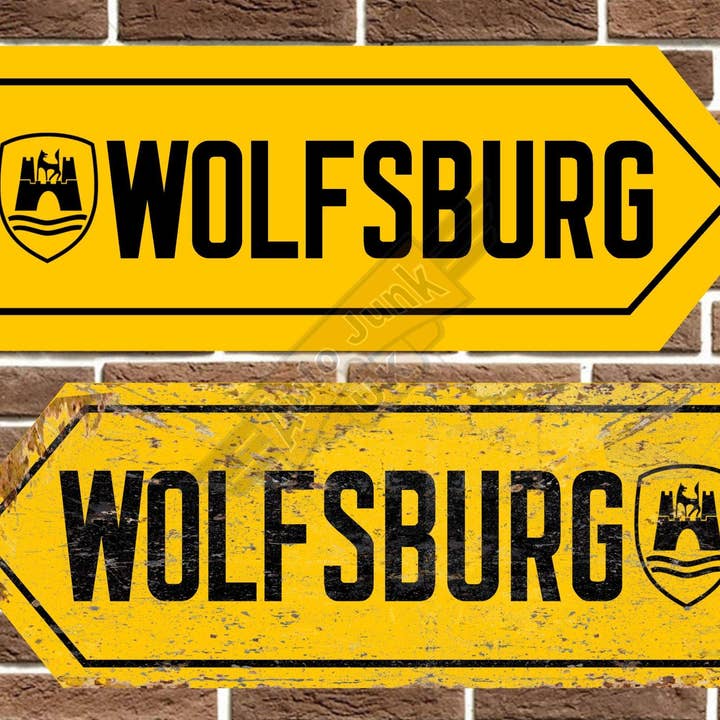 Wolfsburg Metal Road Sign for wholesale by Auto Junk UK Ltd