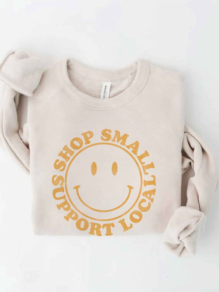 Moletom gráfico SHOP SMALL SUPPORT LOCAL por atacado de OAT COLLECTIVE