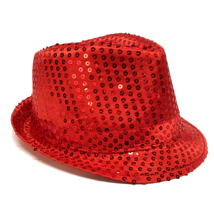 Fedora Sequined Hat #88-4026RD for wholesale by Astoria Gift Corporation